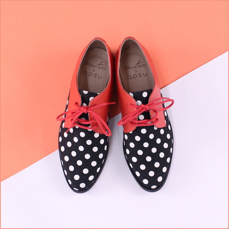 Shoes Party play red brick ball match derby shoes / handmade custom / Japanese fabric / M2-16007F - Women's Casual Shoes - Other Materials 