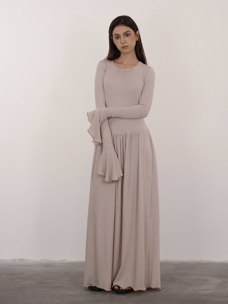 法式極簡 / 天絲羊毛針織連身裙 - 洋裝/連身裙 - 其他材質 