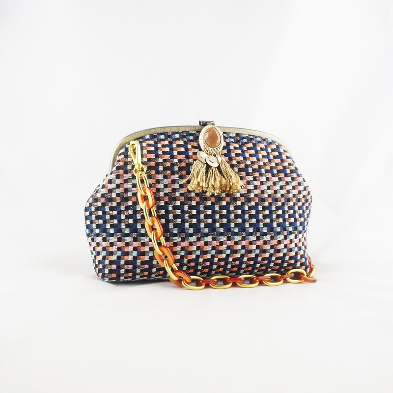 【經典系列】摩洛哥流蘇 - 側背包/斜背包 - 棉．麻 橘色