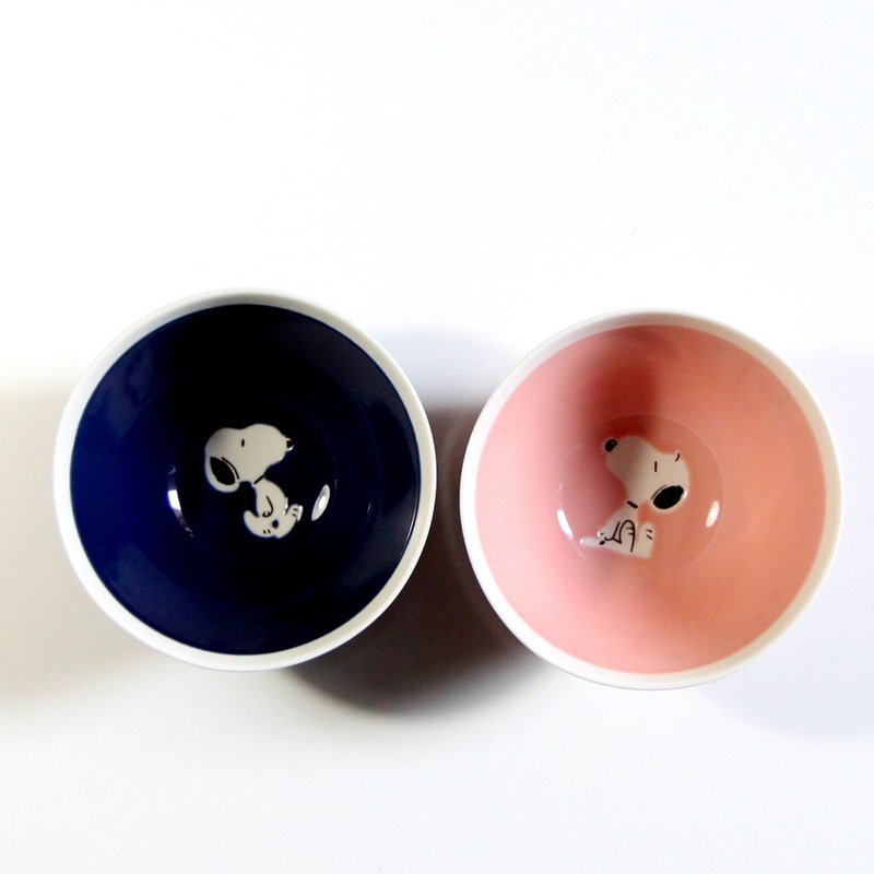 [Graduation Season/Free Shipping/Special Offer]SNOOPY Snoopy-Simple Series Bowl 2 Pack (Blue & Pink) - จานและถาด - ดินเผา หลากหลายสี