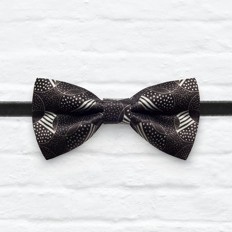 Style 0321 點圓圓 印花 系列 領結 - 頸圈項鍊 - 聚酯纖維 黑色