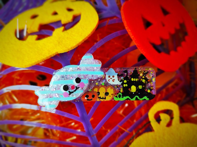 手作系列 - HALLOWEEN 糖果南瓜城堡手繪髮夾 ( 每款一件) A - 髮夾/髮圈 - 其他材質 多色