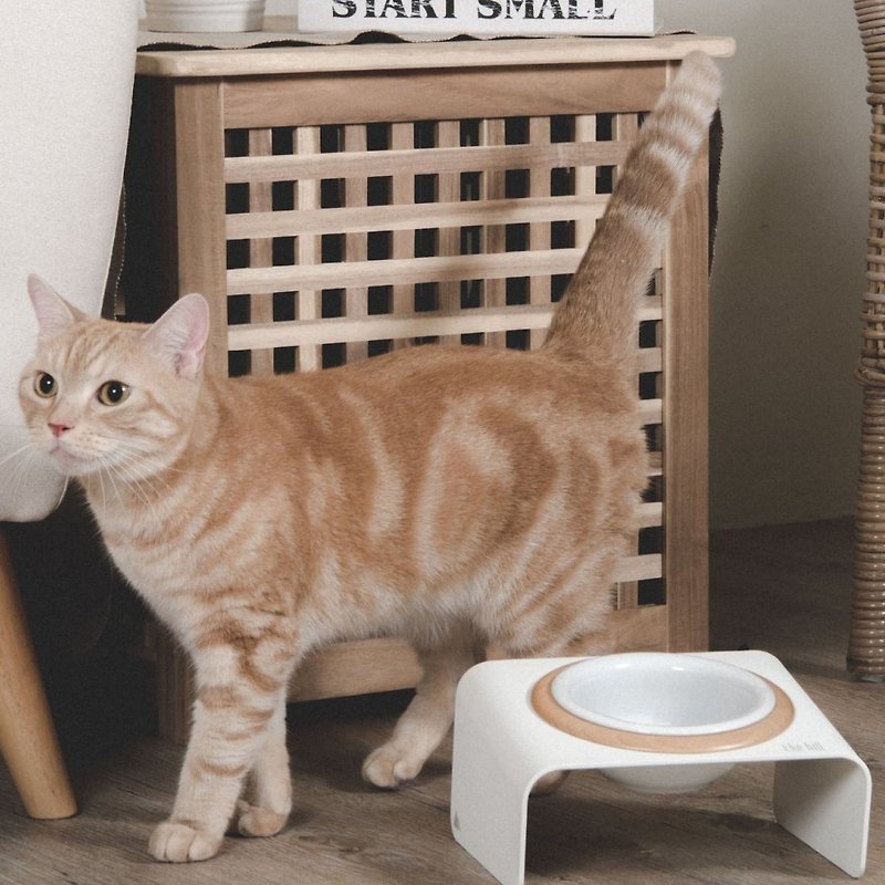 thehill | METALION HARU (S) Metal Pet Feeder - Cloudy White - Pet Bowls - Other Metals White