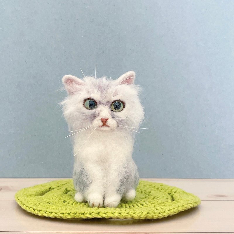 羊毛氈寵物客製 貓- 全身迷你公仔/No.1坐姿/需估價請勿直接下單 - 公仔模型 - 羊毛 