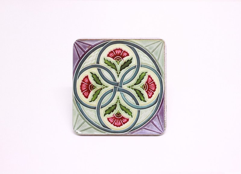 Four circle tiles [Taiwan impression square coaster] - Coasters - Other Metals Purple