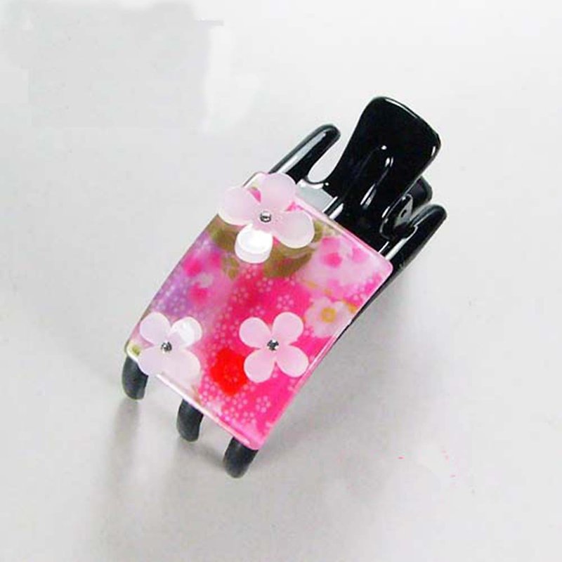 Cai Wujing, Japanese wind monster hand clip, shark clip, grab clip-pink crystal transparent - เครื่องประดับผม - อะคริลิค สีแดง