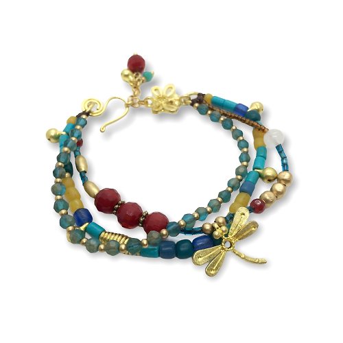 bharchad-store Indo-beads and crystal 3 in 1 bracelet