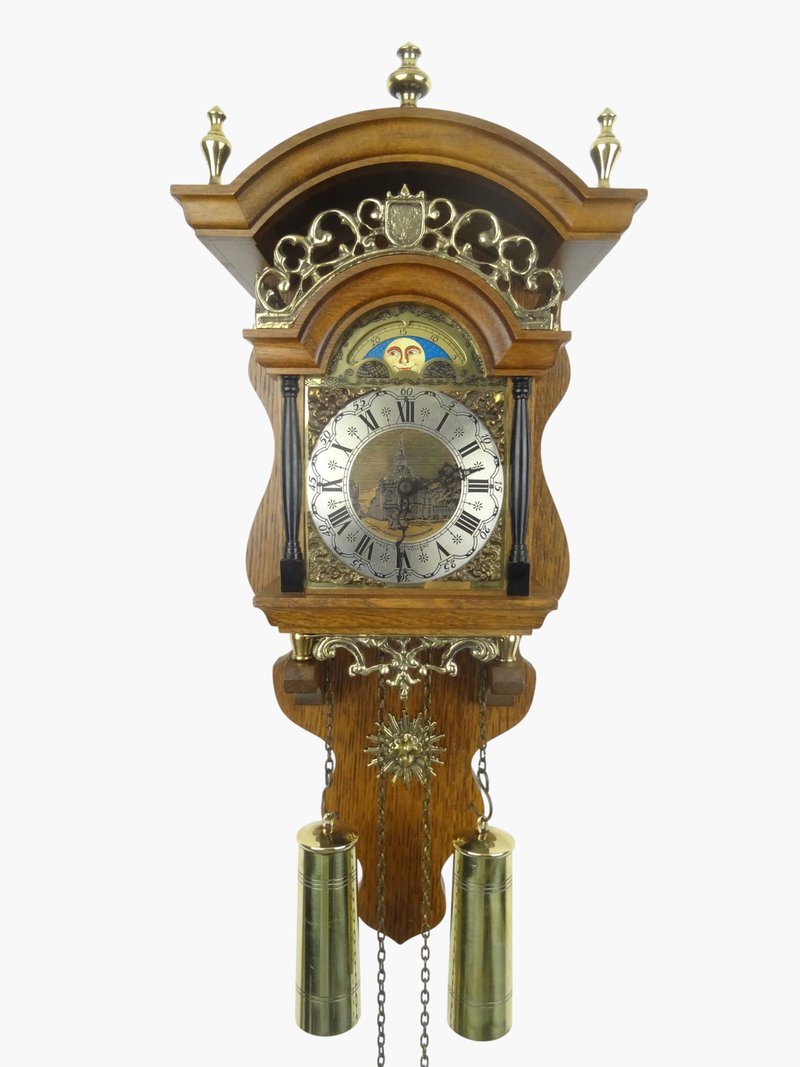 Sallander Dutch Wall Clock Vintage Antique 8 day (Warmink WUBA Junghans Era) - Clocks - Wood Brown