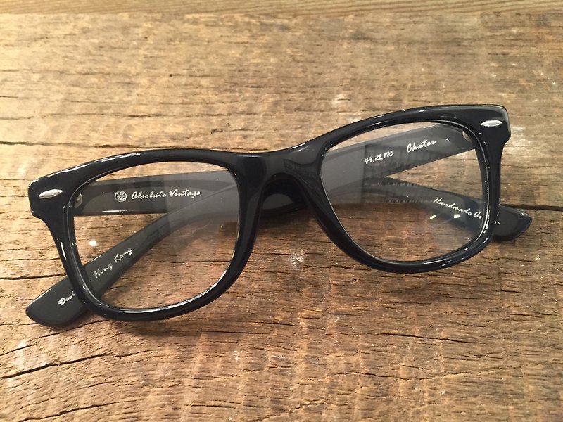 Absolute Vintage - 遮打道(Chater Road) 方型幼框板材眼鏡 - Black 黑色 - 眼鏡/眼鏡框 - 塑膠 