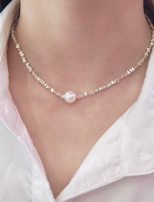 Lafit 女生儀式感禮物 — 時尚設計幾何鏈條單粒珍珠首飾套