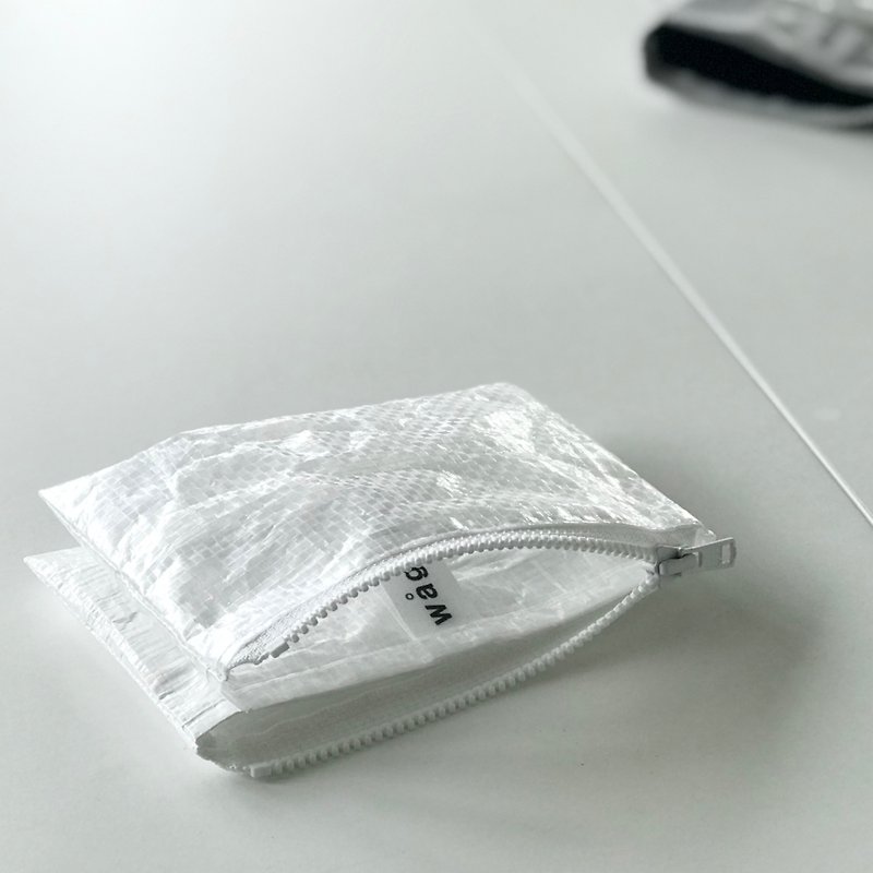 超軽量・撥水素材 mini wallet / 2 TONE TYPE / clear × white - 長短皮夾/錢包 - 其他人造纖維 透明