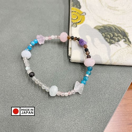 Hoshino Jewelry Kan 螢石 磷灰石 黑髮晶 紫龍晶 天然水晶 日本手作 禮物 能量石手鍊