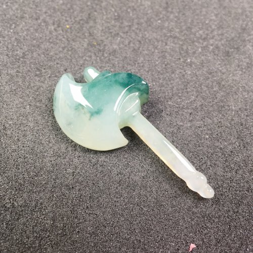 瓔珞翡翠 冰飄藍花翡翠斧頭 | 天然緬甸A貨翡翠 | 送禮