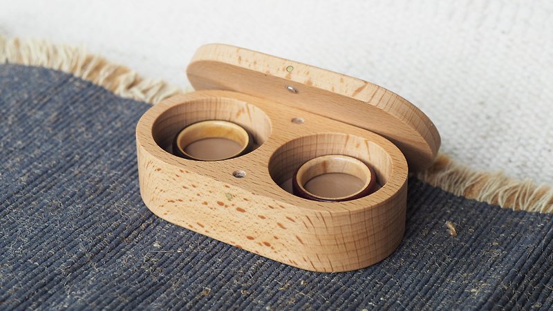 Beech wooden couple rings box - 其他 - 木頭 橘色