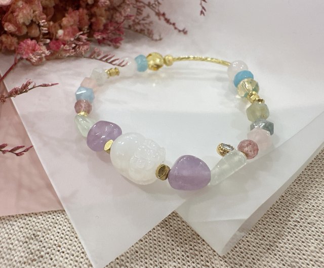 ムーンストーン貔貅ブレスレット ムーンストーン貔貅ブレスレット//石石イエローイエロー - ショップ