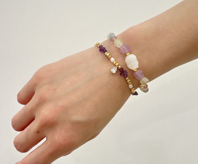 ムーンストーン貔貅ブレスレット//石石イエローイエロー - ショップ