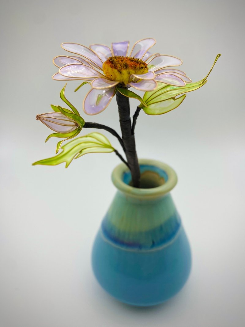 Jocelyn 水晶花-瑪格麗特-紫/造花液/樹脂花/滴膠/花束禮物 - 花藝/盆栽/植栽 - 樹脂 