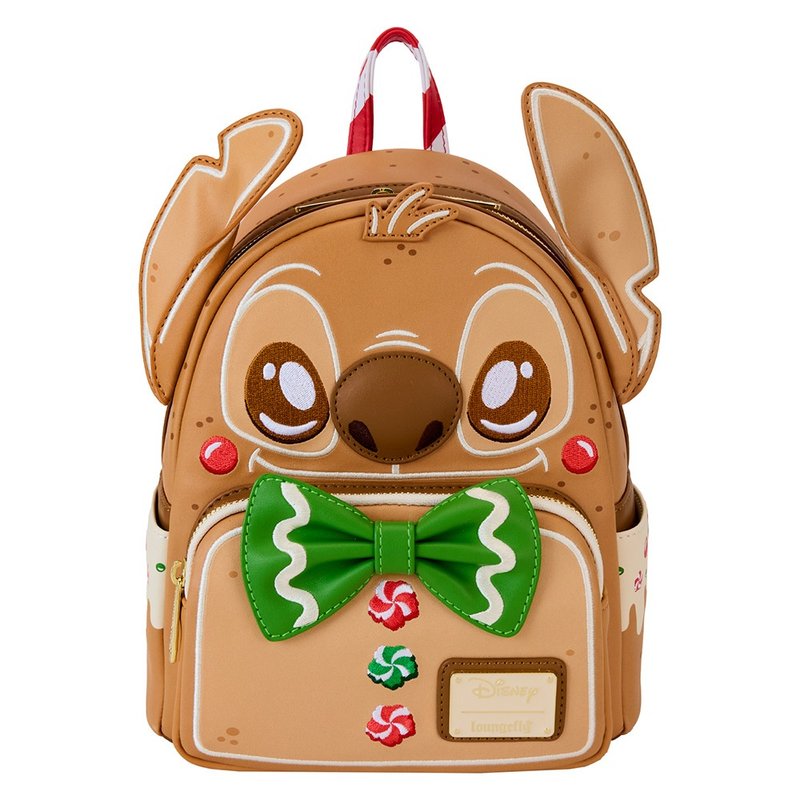 LOUNGEFLY-Stitch Gingerbread Man Style Mini Backpack - Backpacks - Faux Leather Brown