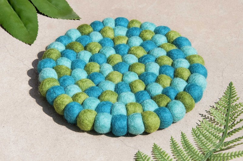 Wool felt rainbow insulation mat pot wool felt pot mat - macarons cakes sky mat - ผ้ารองโต๊ะ/ของตกแต่ง - ขนแกะ หลากหลายสี