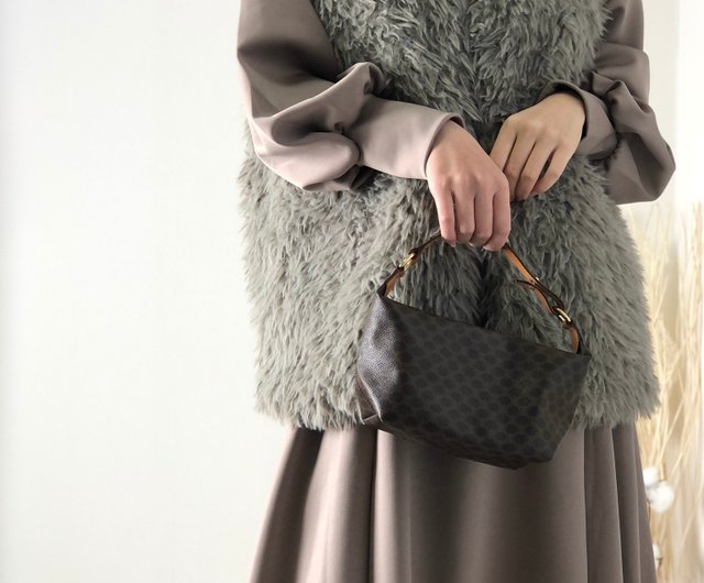 希少　CELINE セリーヌ　マカダム　バニティバック　ハンドバッグ　送料無料 VINTAGE CELINE/セリーヌ】macadam バニティバッグ