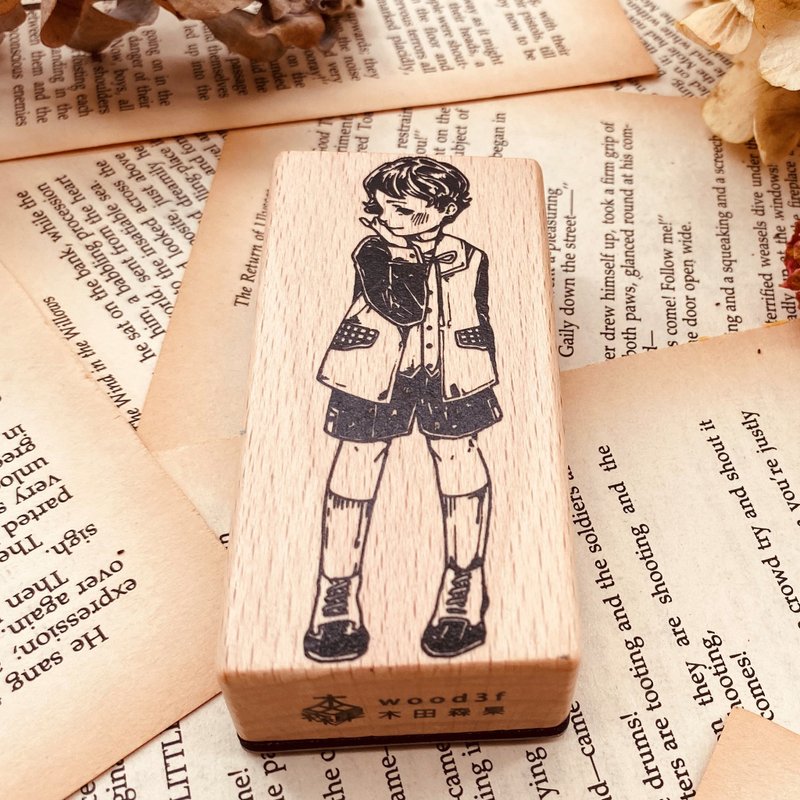 NO.S087W 寵兒Darling / 櫸木印章 Wood Rubber Stamp - 印章/印台 - 木頭 卡其色