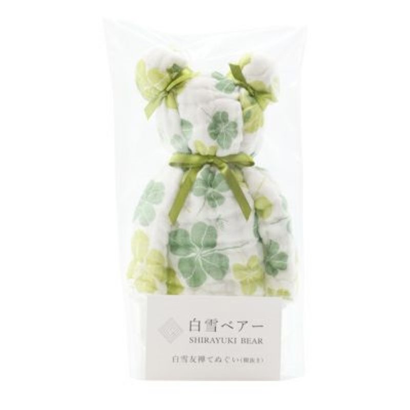 京友禪染小熊汗巾 / 四葉草 - 毛巾/浴巾 - 棉．麻 綠色