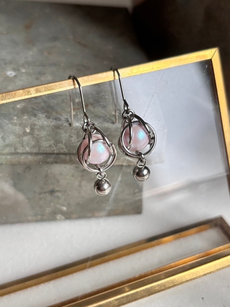 Capture Pearl Earrings (Fantasy Pastel) Stainless Steel Earrings - Necklaces - Stainless Steel Pink