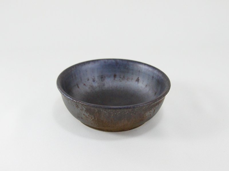 金属製のつや消し黒プレート、おかず、小鉢、香皿 - 直径約11.4 cm - 小皿 - 陶器 ブラック