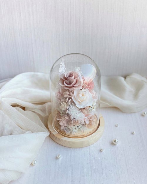 Melai Design 奶茶系永生花玻璃罩