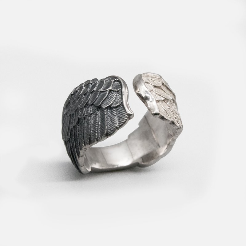 Icarus Ring Black&White / DR-13 - General Rings - Sterling Silver Silver