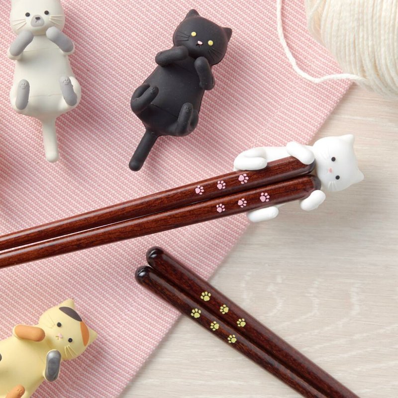 【Made in Japan】SALUS Cat Natural Wooden Chopsticks-6 Types - Chopsticks - Wood 