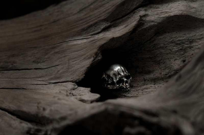 [Mountain Skeleton Age] Twins—Skull Ring - General Rings - Sterling Silver Gray
