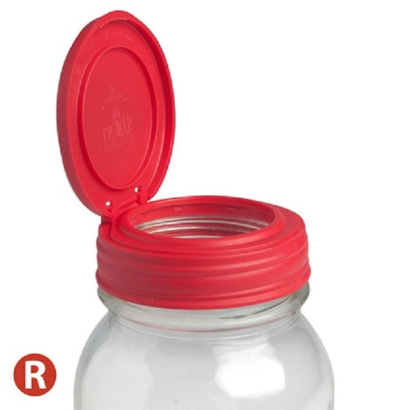 reCAP Flip-窄口紅色飲料杯蓋 - 居家收納/收納盒/收納用品 - 塑膠 
