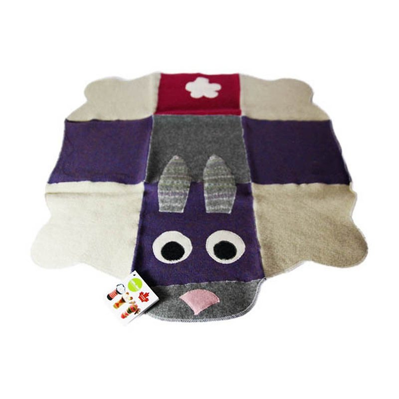 手工拼布嬰兒毯 - 小兔 - 嬰兒地墊/遊戲墊 - 羊毛 