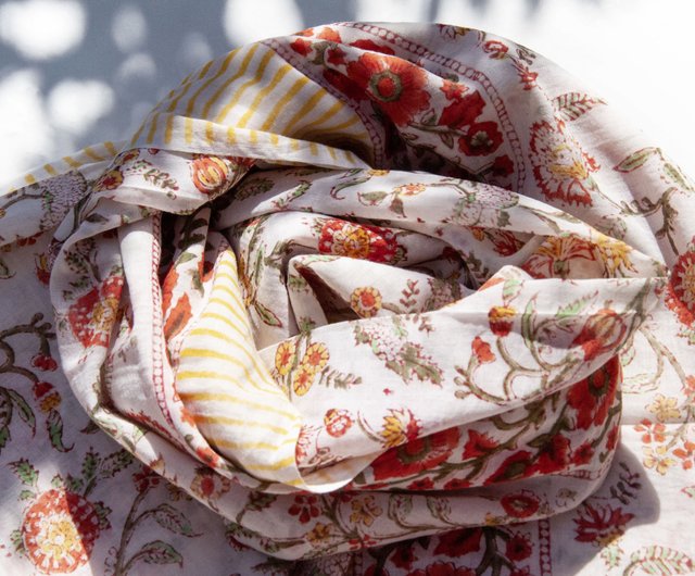 Vintage Blooms Large Silk Scarf