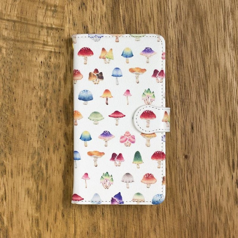 Fragments of a picture book. Handbook type smart case "Multicolored mushroom" TSC - 229 - Phone Cases - Plastic Red