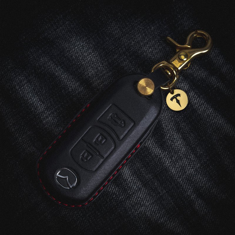 (Spot version) Mazda Mazda Mazda3 Mazda6 CX30 CX3 car key leather case - ที่ห้อยกุญแจ - หนังแท้ สีดำ
