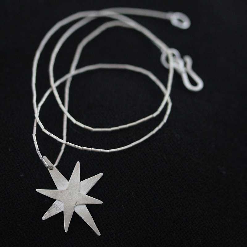 Handmade Christmas Star Thai Silver Necklace (N0016) - สร้อยคอ - เงิน สีเงิน