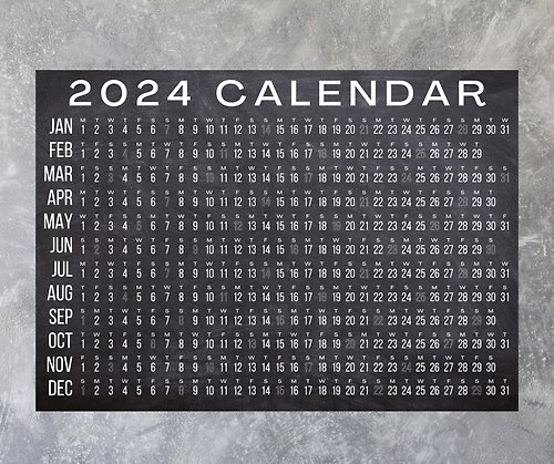 thegoodvibes 2024 calendar Landscape, 2024 printable calendar, calendar for 2024, calendar of