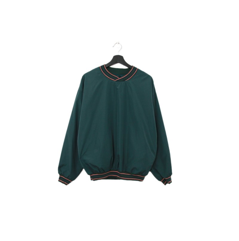 Back to Green - Windbreaker Pullover Solid Dark Green f-15 // Vintage - อื่นๆ - เส้นใยสังเคราะห์ 