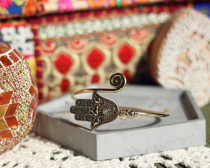 印度丨民族手環-法蒂瑪之手 - 手鍊/手環 - 其他金屬 金色