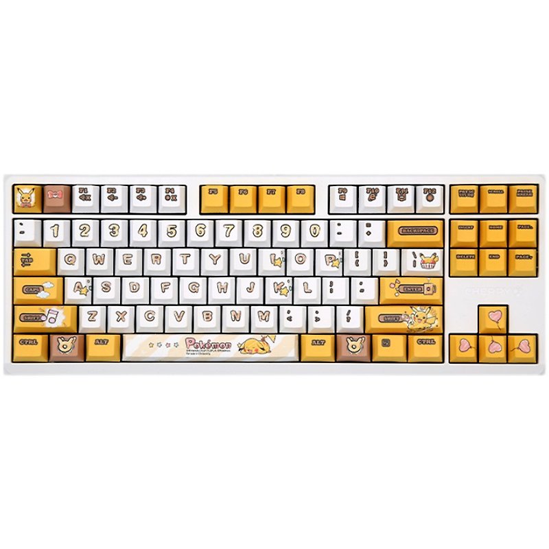 [Free Shipping Special] Custom Wired Mechanical Keyboard Pokemon Pikachu G80-3000STKL - Computer Accessories - Other Materials Multicolor