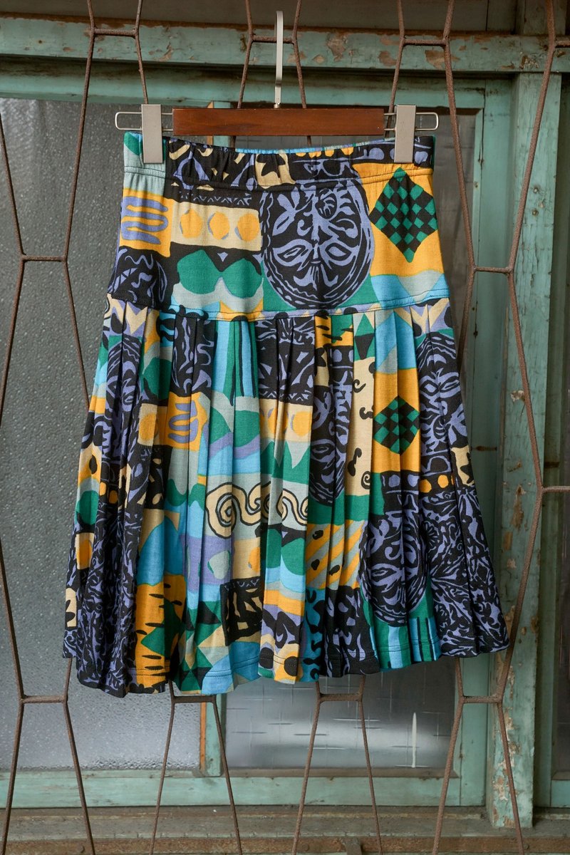 純情百貨行 古著 vintage 古著半身裙 童話夜夢半身裙 SL.0072 - 裙子/長裙 - 聚酯纖維 藍色