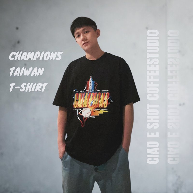 【棒球TEAM TAIWAN 】自創品牌潮流T-shirt / 男女都可穿搭 - 男 T 恤 - 棉．麻 