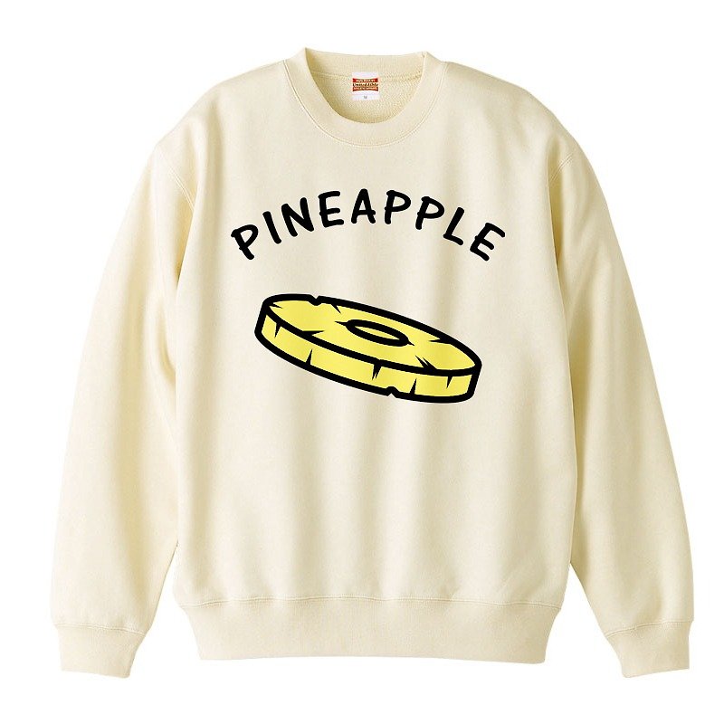[Sweatshirt] Pineapple - เสื้อยืดผู้ชาย - ผ้าฝ้าย/ผ้าลินิน ขาว