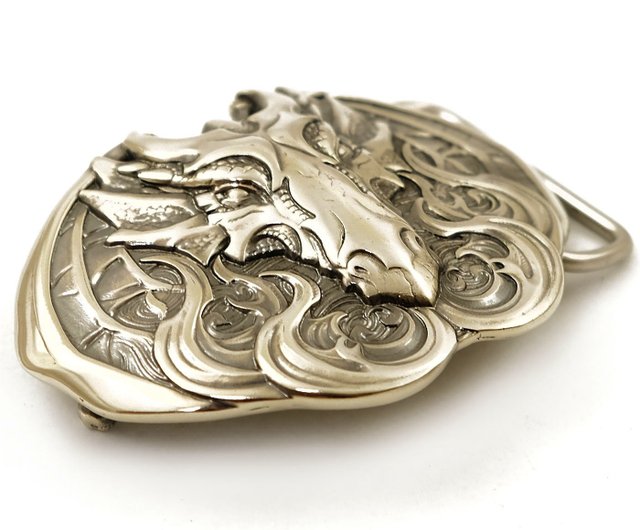 Sterling Silver Dragon Belt Buckle