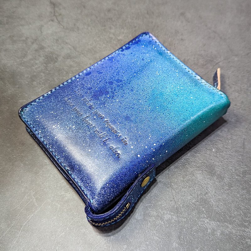 Leather Book Cover-Bible Cover (Pocket Size) - ปกหนังสือ - หนังแท้ สีน้ำเงิน