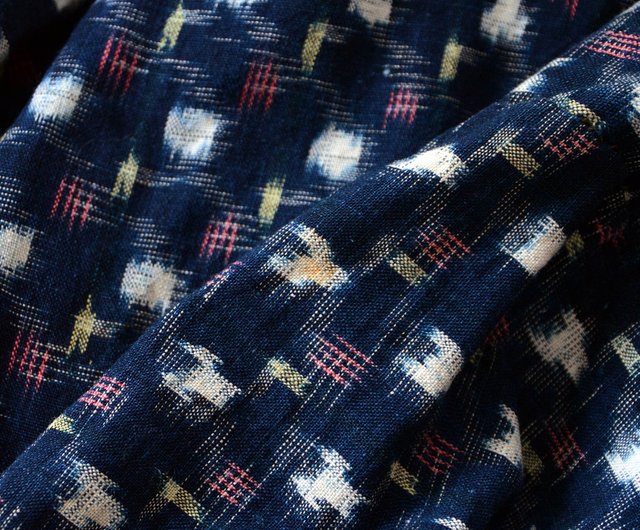 Vintage Japanese Kimono Cotton Antique Boro selling Noragi Indigo Blue Kasuri Ikat Handwoven