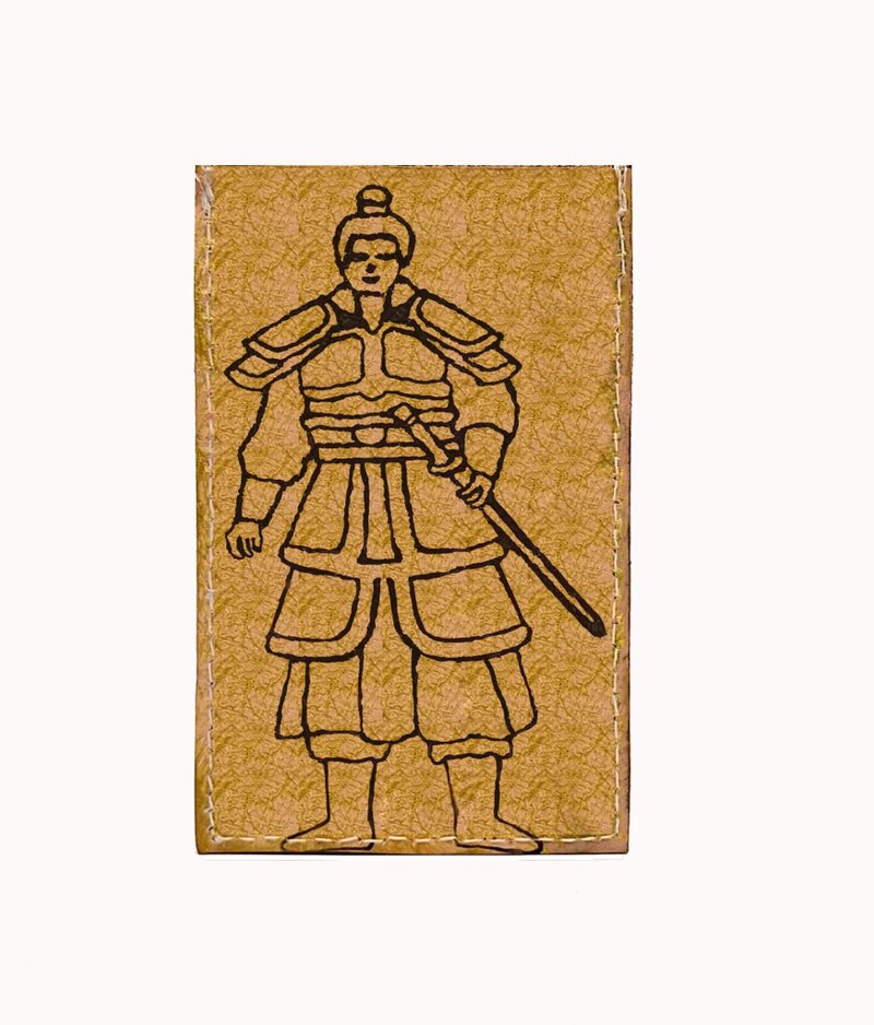 鈔悠小袋 古代武士 - 皮夾/長短夾/錢包 - 真皮 卡其色