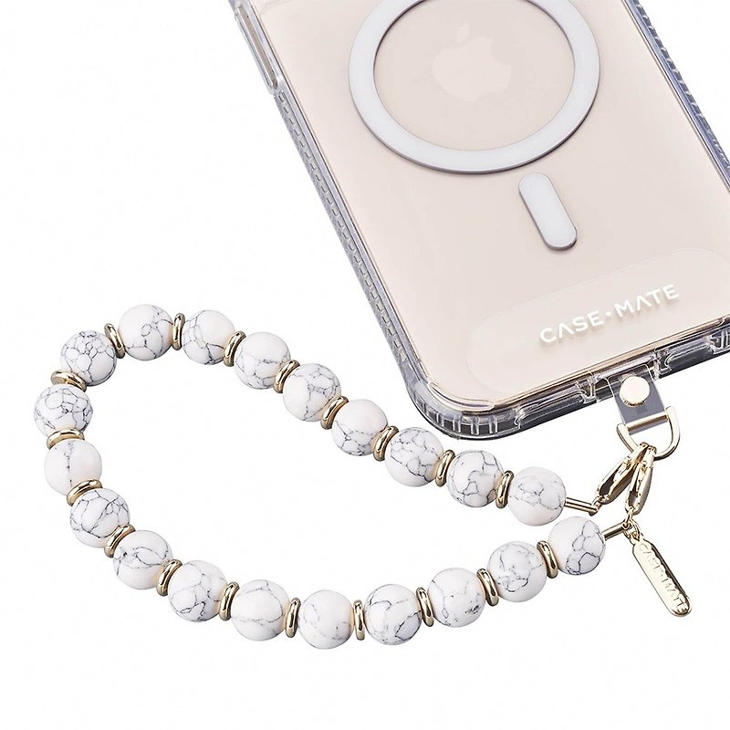 美國 CASE-MATE 時尚奢華金屬手鍊 - 白色大理石串珠 - 手機配件 - 其他材質 